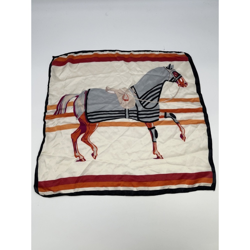 Equestrian Silk Scarf Square Preppy Old Money Heritage Horse English Country